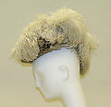 Toque, fur, silk, feathers, wire, American