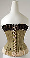 Corset, cotton, silk, American