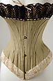 Corset, cotton, silk, American