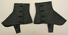 Spats, leather, wool, American