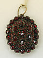 Jewelry set, gold, garnets, pearls, American