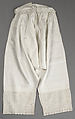 Drawers, linen, cotton, American