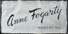 Dress, Anne Fogarty (American, Pittsburgh, Pennsylvania 1919–1980 New York), wool, leather, American