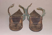 Shoes, linen, silk, leather, probably British