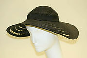 Hat, Mrs. Esther A. Klepper, straw, cotton, American