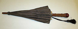 Parasol, silk, wood, glass, American