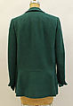 Coat, Mainbocher (French and American, founded 1930), wool, rayon, plastic (cellulose nitrate), American