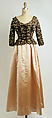 Evening ensemble, House of Balenciaga French, silk, simulated pearls, French