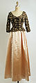 Evening ensemble, House of Balenciaga (French, founded 1937), silk, simulated pearls, French