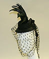 Hat, straw, feathers, cotton, silk, French