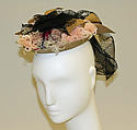 Hat, Braagaard (American), straw, cotton, feathers, French
