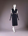 Ensemble, House of Dior (French, founded 1947), (a) wool
(b,c,d) leather
(e) wool, feathers, French
