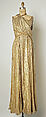 Evening ensemble, Marcelle Chaumont (French, 1940–1953), (a, b) metal thread
(c) silk, French