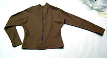 Ensemble, Vera Maxwell (American, 1901–1995), (a-c) wool
(d) silk
(e, f) leather, American