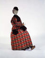 Skating ensemble, wool, fur, steel, American