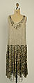 Evening dress, cotton, beads, French