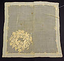 Wedding handkerchief, linen, French
