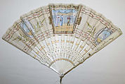 Fan, ivory, silk, French