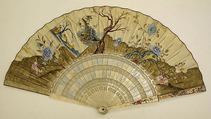 Fan, paper, paint, probably European