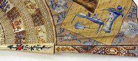 Fan, paper, paint, probably European