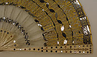 Fan, ivory, lace, metal, Spanish