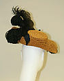 Hat, straw, feathers, silk, French
