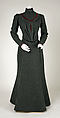 Walking dress, F. X. Ledoux (American), wool, silk, American