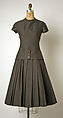 Ensemble, House of Dior (French, founded 1946), (a–c) wool, silk
(d) straw, French