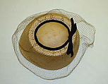 Ensemble, House of Dior (French, founded 1946), (a–c) wool, silk
(d) straw, French
