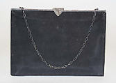 Purse, silk, silver, leather, French