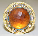 Hatpin, stones, metal, American