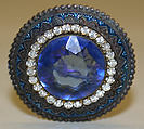 Hatpin, stones, metal, American