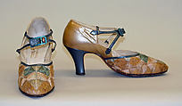 Sandals, leather, straw, American