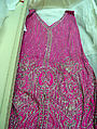 Evening dress, silk, beads, rhinestones, probably French