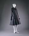 Ensemble, House of Dior (French, founded 1946), (a–c) wool, silk
(d) straw, French