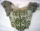Ensemble, (a, b) House of Worth (French, 1858–1956), (a, b) silk, simulated pearls, rhinestones
(c, d) silk, wood, metal, rhinestones, French