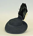 Hat, Madame Suzy (French), wool, feathers, French