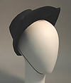 Hat, Lilly Daché (American (born France), Bègles 1898–1989 Louvecienne), wool, American