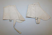 Spats, cotton, metal, pearl, American