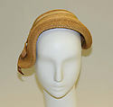 Bonnet, House of Patou (French, founded 1914), straw, silk, French