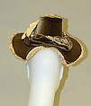Hat, silk, cotton, metal, American