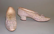 Slippers, J. & J. Slater (American), silk, leather, American