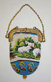 Purse, glass, metal, silk, French
