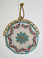 Purse, beads, metal, cotton, French