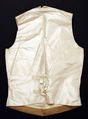 Wedding waistcoat, silk, cotton, leather, glass, metal, American