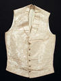 Wedding waistcoat, silk, cotton, leather, glass, metal, American