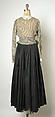 Evening dress, House of Balmain  French, silk, linen, jet, French