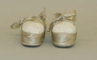 Slippers, leather, cotton, metal, silk, American