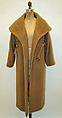 Coat, Claire McCardell (American, 1905–1958), (a) wool
(b) leather, silk, American