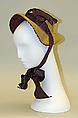 Promenade bonnet, straw, silk, American